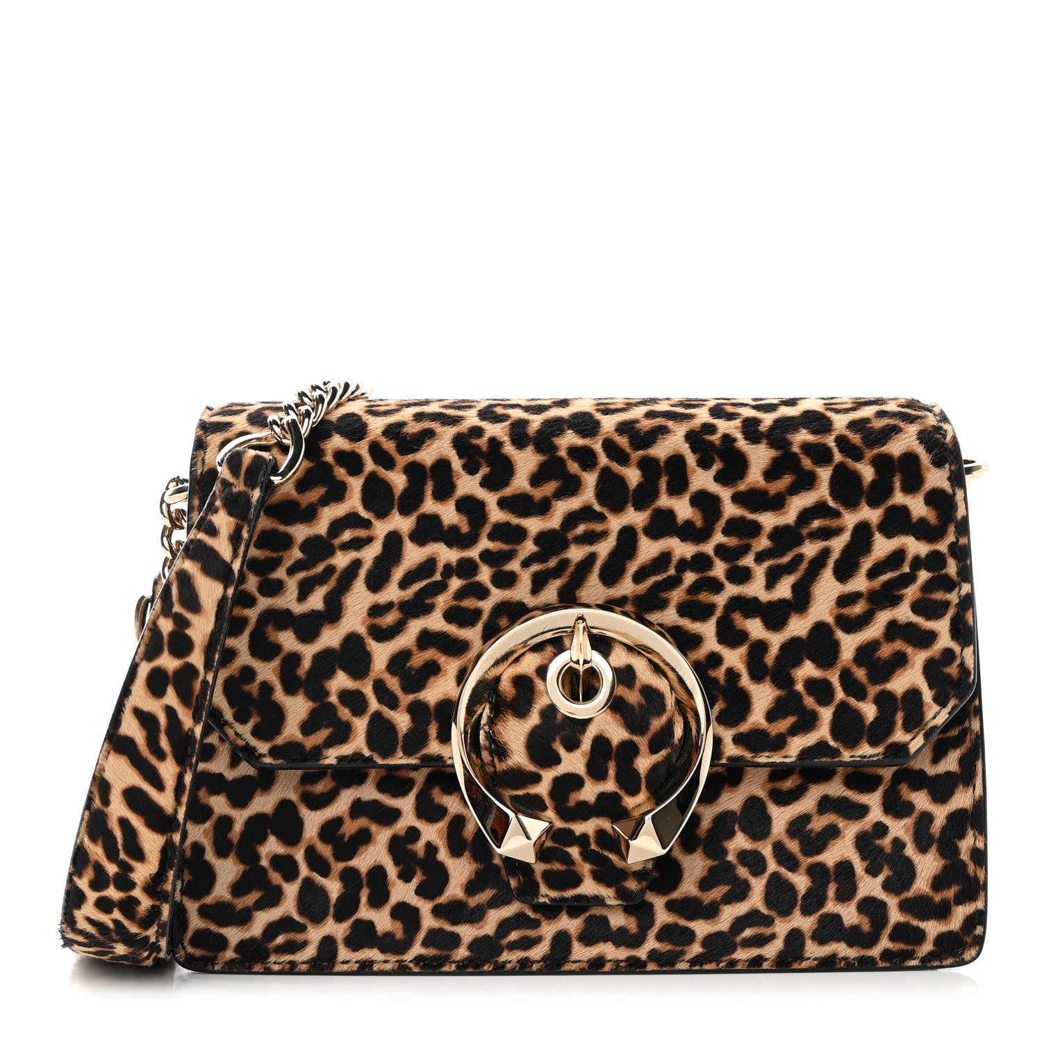 Jimmy Choo Pony Hair Leopard Print Madeline Shoulder Bag Natural Mix 1 of 10