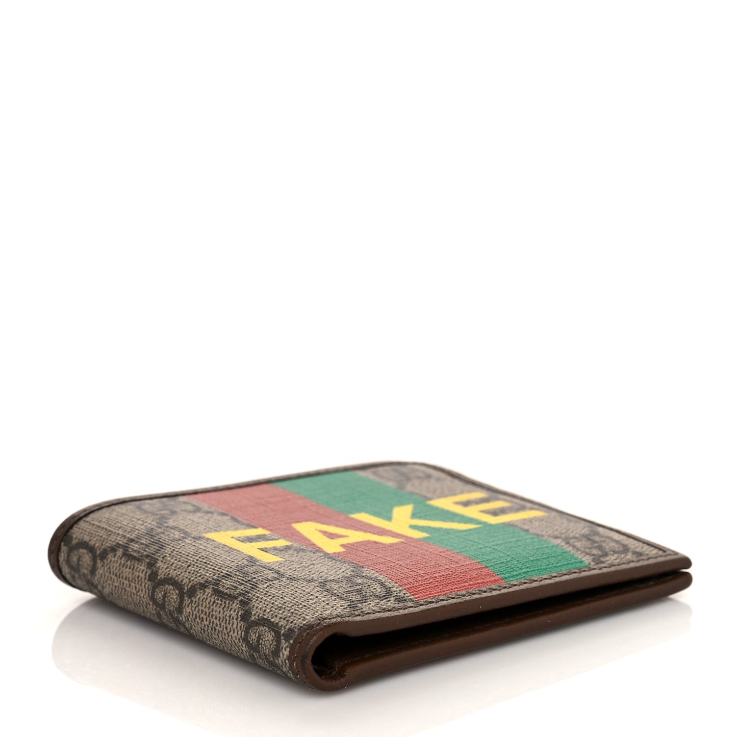 GG Supreme Monogram Azalea Calfskin Fake/Not Bi-Fold Wallet Beige Ebony Brown Sugar