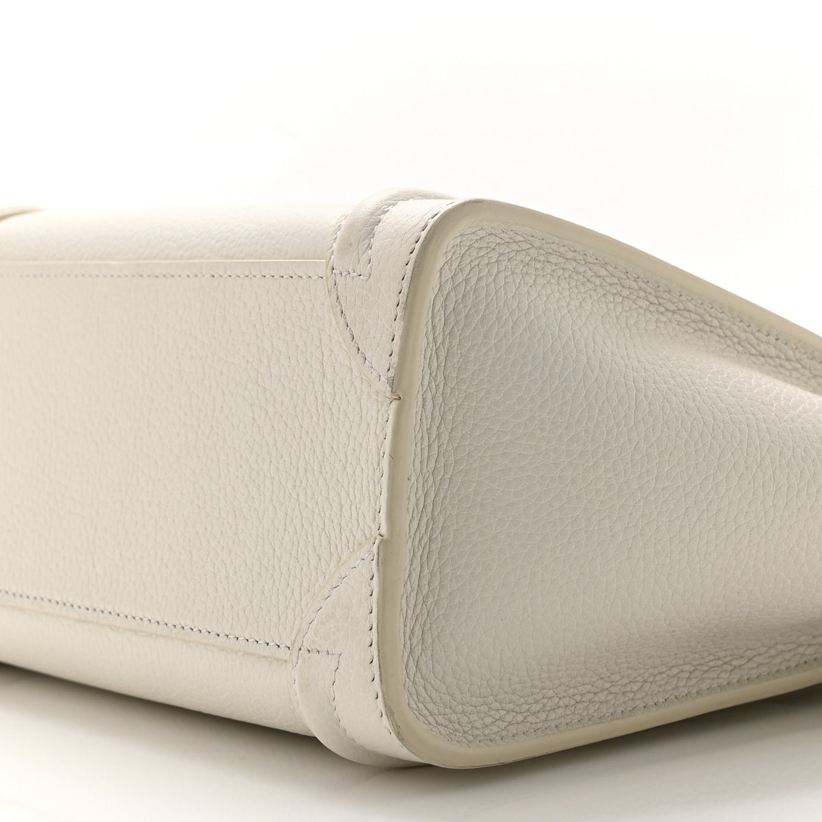 Drummed Calfskin Nano Luggage White