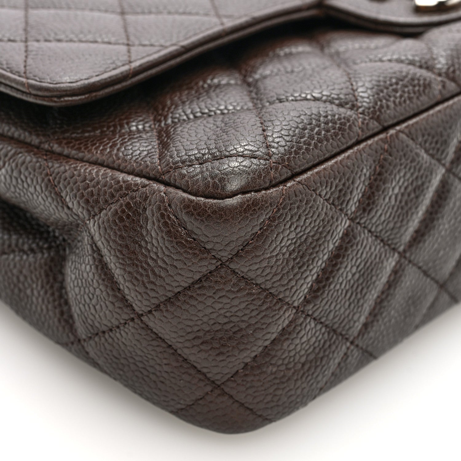 Chanel Caviar Quilted Medium Double Flap Brown 9 of 10