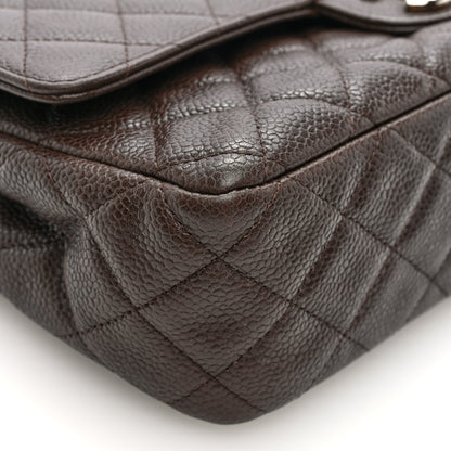 Chanel Caviar Quilted Medium Double Flap Brown 9 of 10