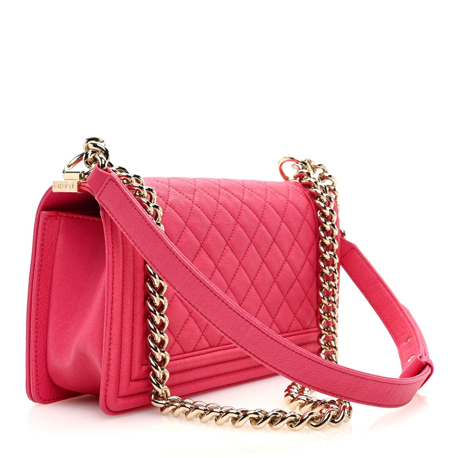 Chanel Caviar Quilted Medium Boy Flap Dark Pink 3 of 10