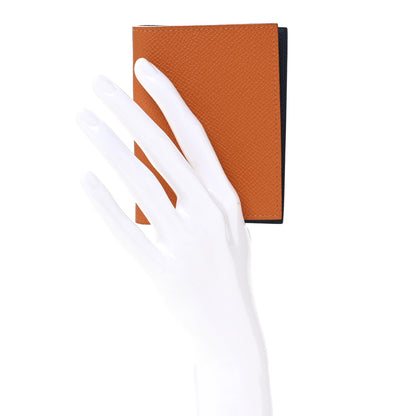 Hermes Epsom Verso Globe Trotter Agenda Cover PM Orange Bleu Saphir 2 of 8