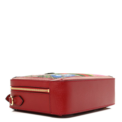 Gucci GG Supreme Monogram Flora Web Small Ophidia Top Handle Shoulder Bag Hibiscus Red 4 of 14