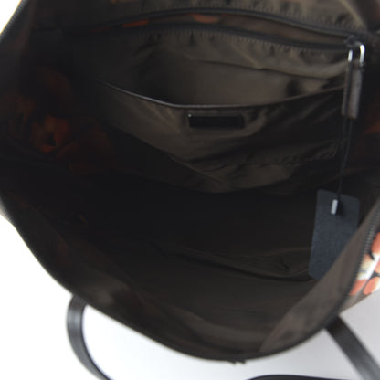 Prada Nylon Tessuto Stampato Saffiano Floral Print Tote Cacao 5 of 9