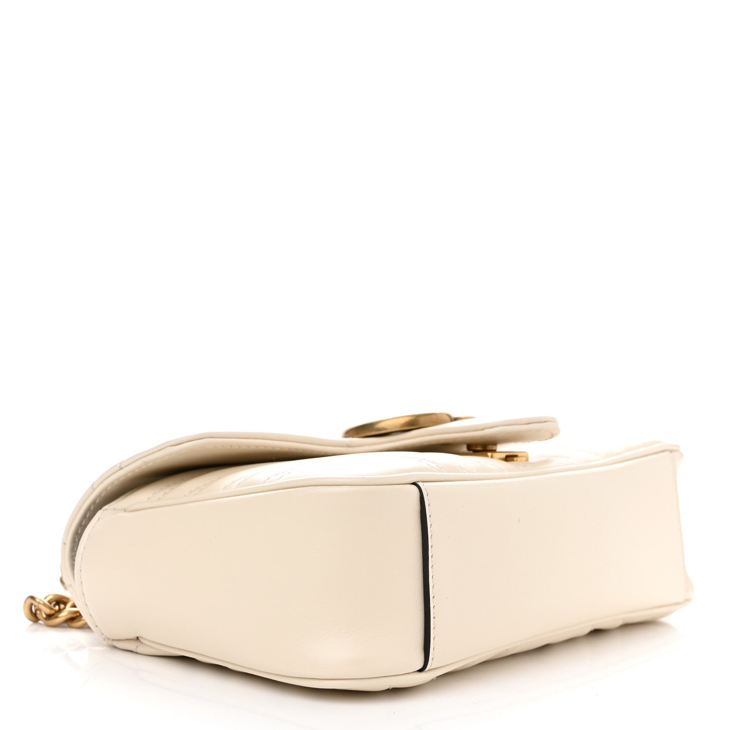 Gucci Calfskin Matelasse Mini GG Marmont Shoulder Bag White 4 of 11
