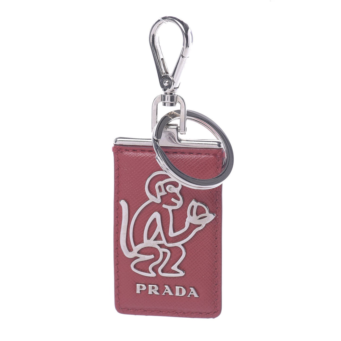 Saffiano Monkey Keychain Fuoco