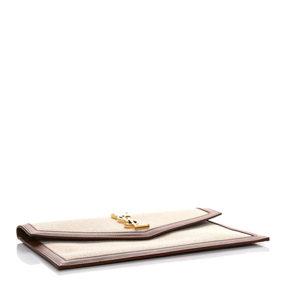 Saint Laurent Canvas Uptown Pouch Natural Beige Brick 4 of 9