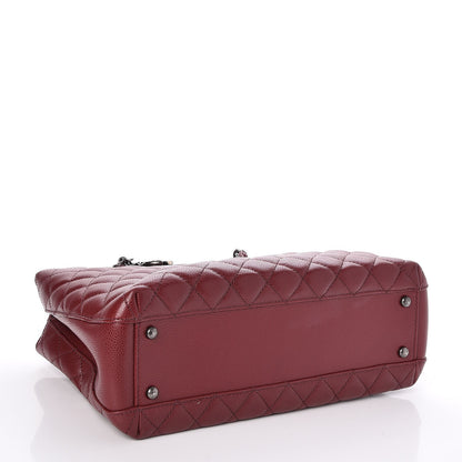 Chanel Caviar Quilted City Shopping Tote Dark Red 4 of 7