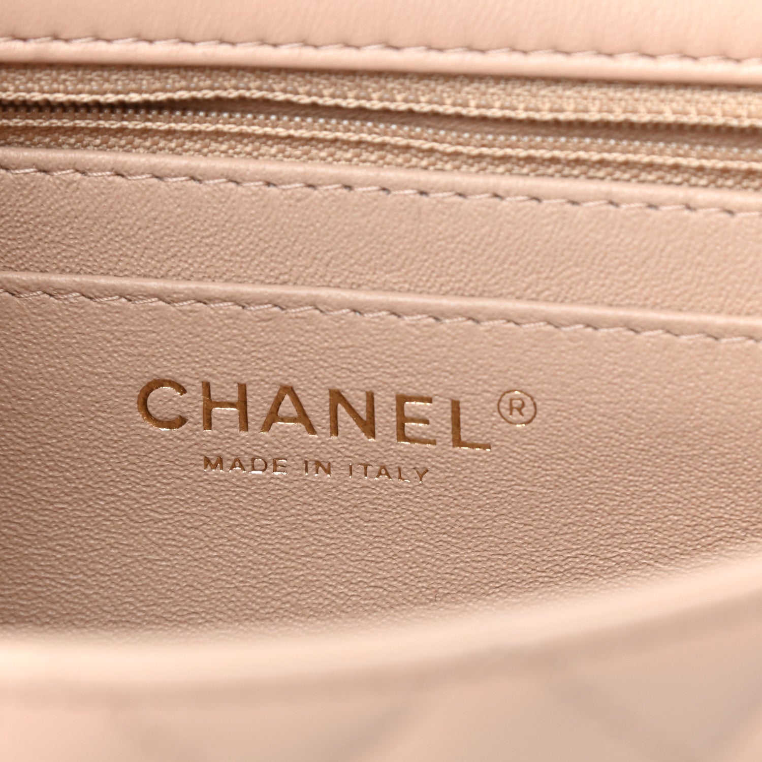 Chanel Lambskin Quilted Mini Rectangular Flap Beige 6 of 9