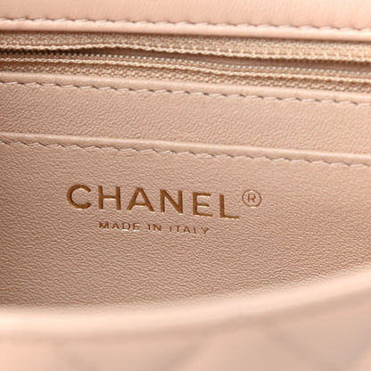 Chanel Lambskin Quilted Mini Rectangular Flap Beige 6 of 9