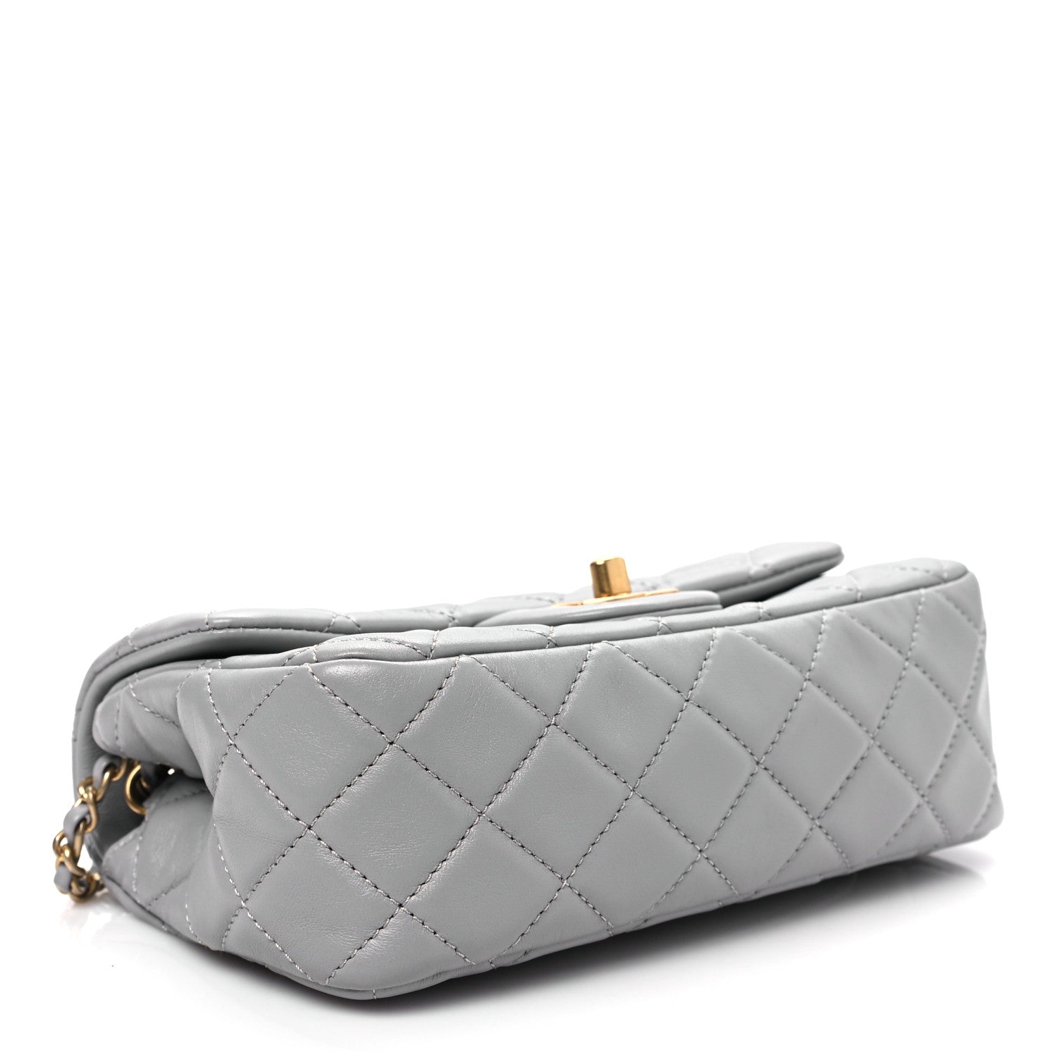Chanel Lambskin Quilted Mini Rectangular Pearl Crush Flap Grey 4 of 8