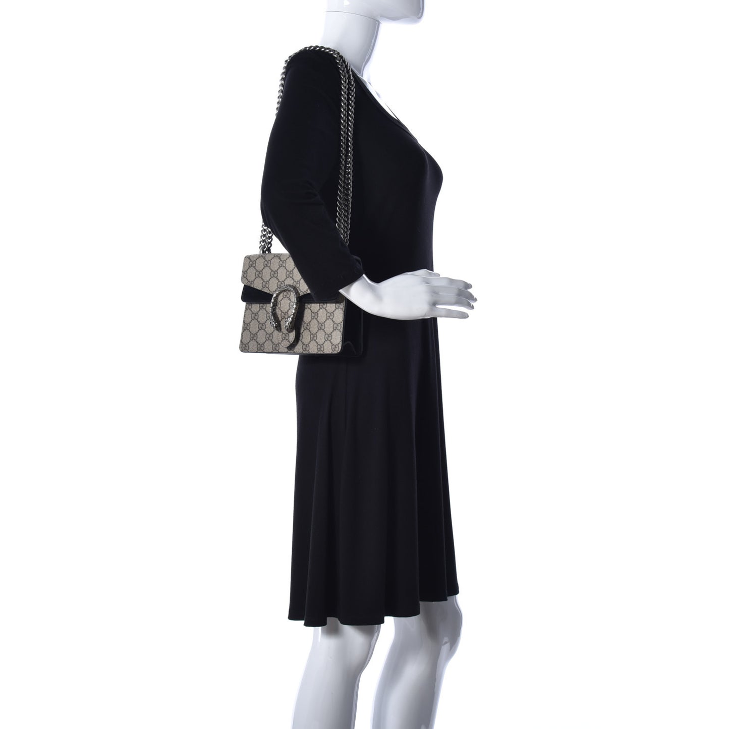 GG Supreme Monogram Mini Dionysus Shoulder Bag Black