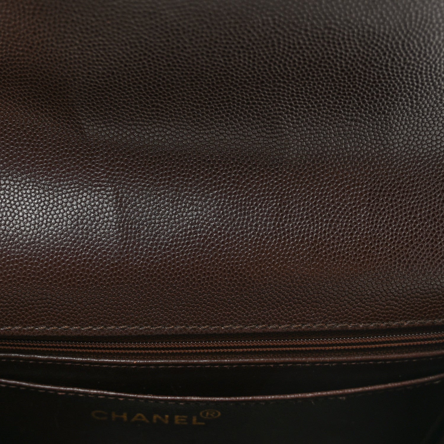 Chanel Caviar Diamond Stitched Flap Shoulder Bag Dark Brown 12 of 13