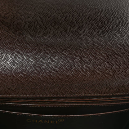 Chanel Caviar Diamond Stitched Flap Shoulder Bag Dark Brown 12 of 13