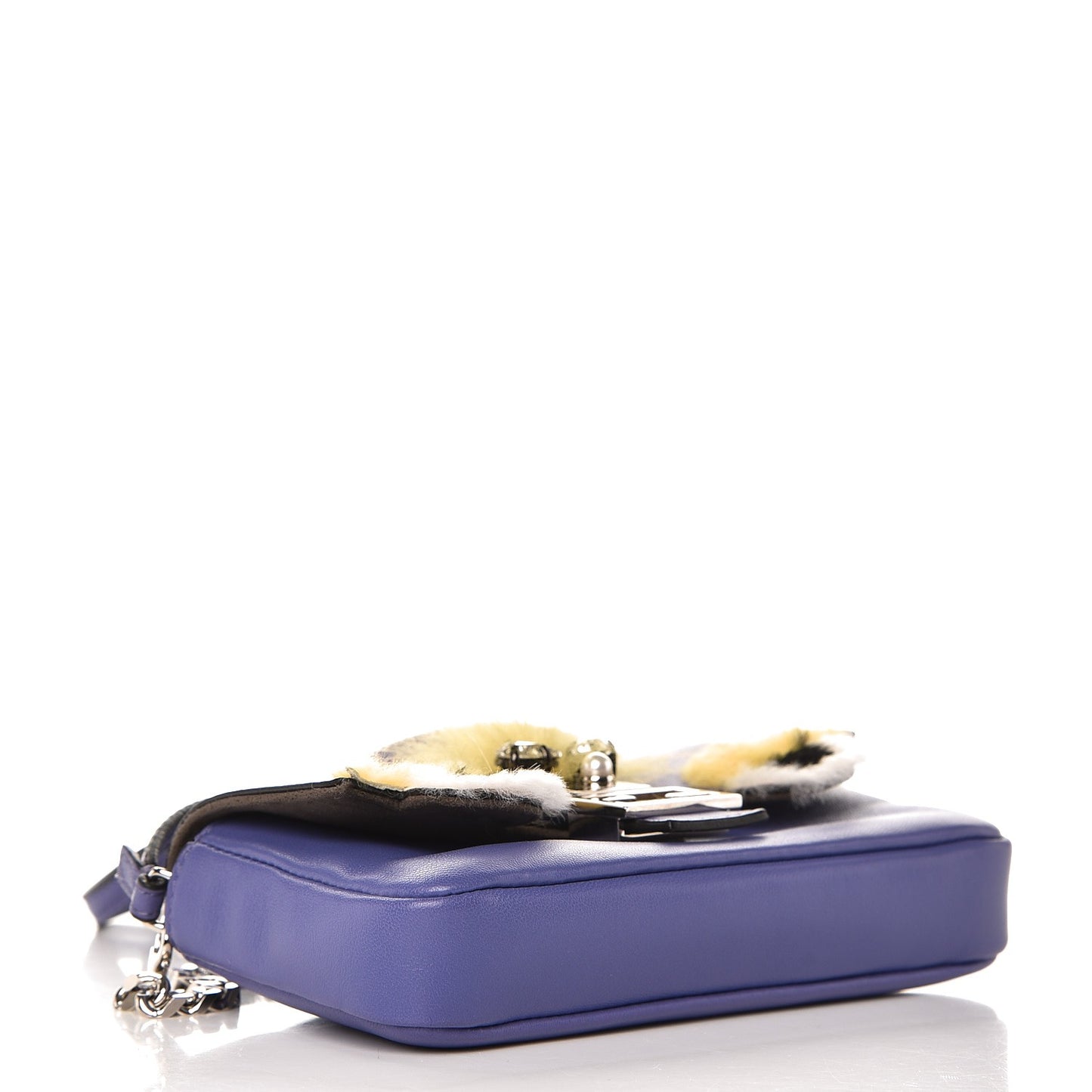 Nappa Rabbit Fox Fur Micro Buggie Baguette Cassis Giallo Multicolor