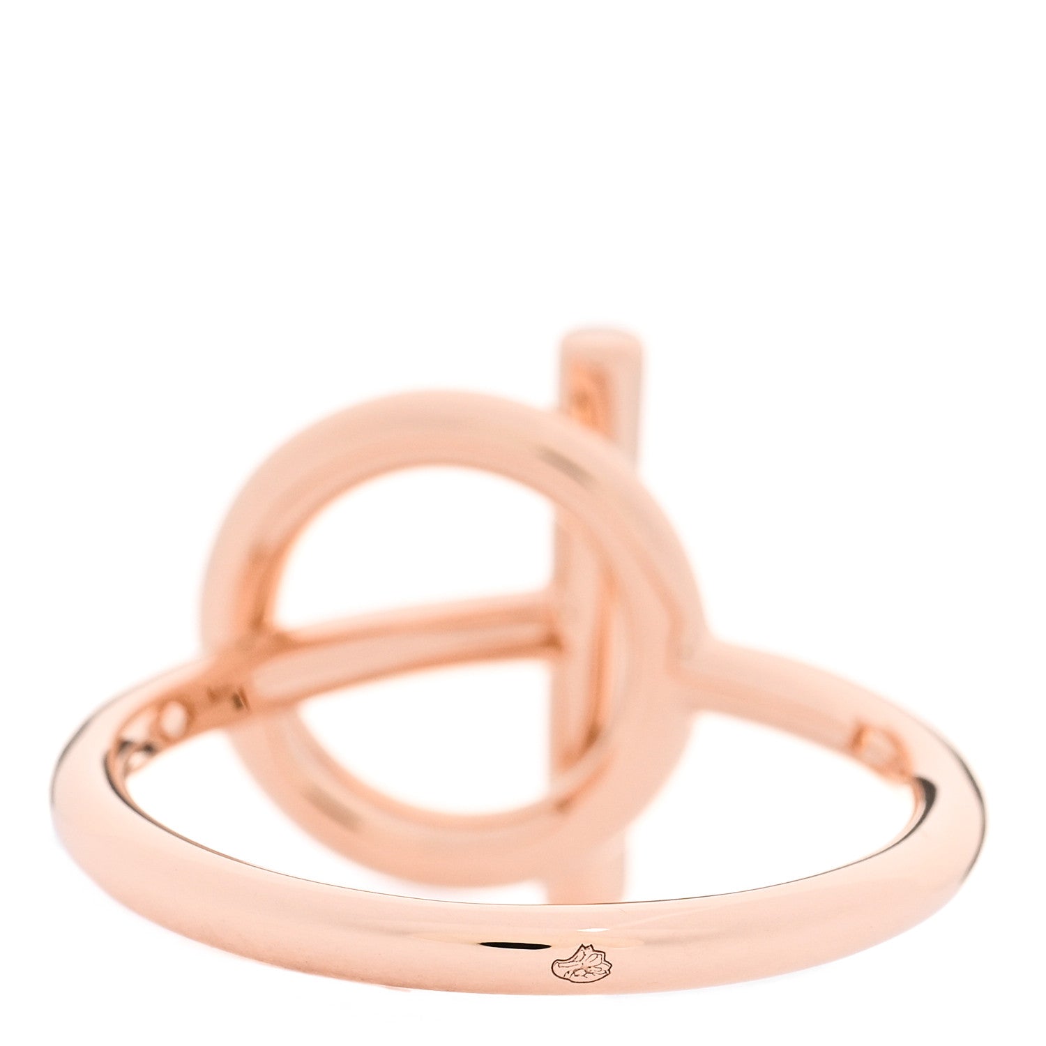 Hermes 18K Rose Gold Diamond PM Echappee Ring 54 7 3 of 5