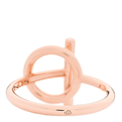 Hermes 18K Rose Gold Diamond PM Echappee Ring 54 7 3 of 5