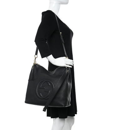 Gucci Pebbled Calfskin Large Soho Hobo Black 2 of 13