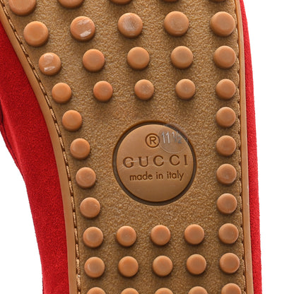Gucci Suede Mens Horsebit Driver Loafers 11.5 Rosso 7 of 10