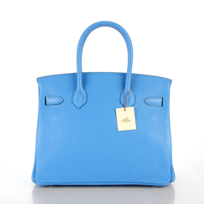 Hermes Taurillon Clemence Birkin 30 Bleu Paradis 4 of 23