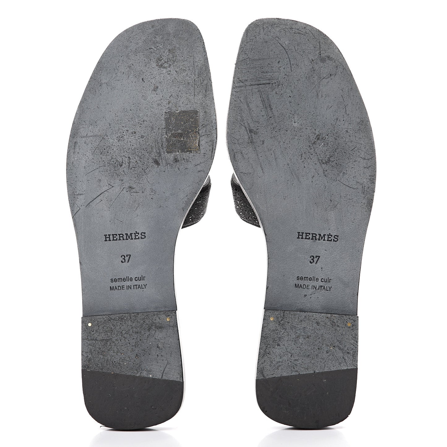 Suede Goatskin Crystal Powder Oran Sandals 37 Black