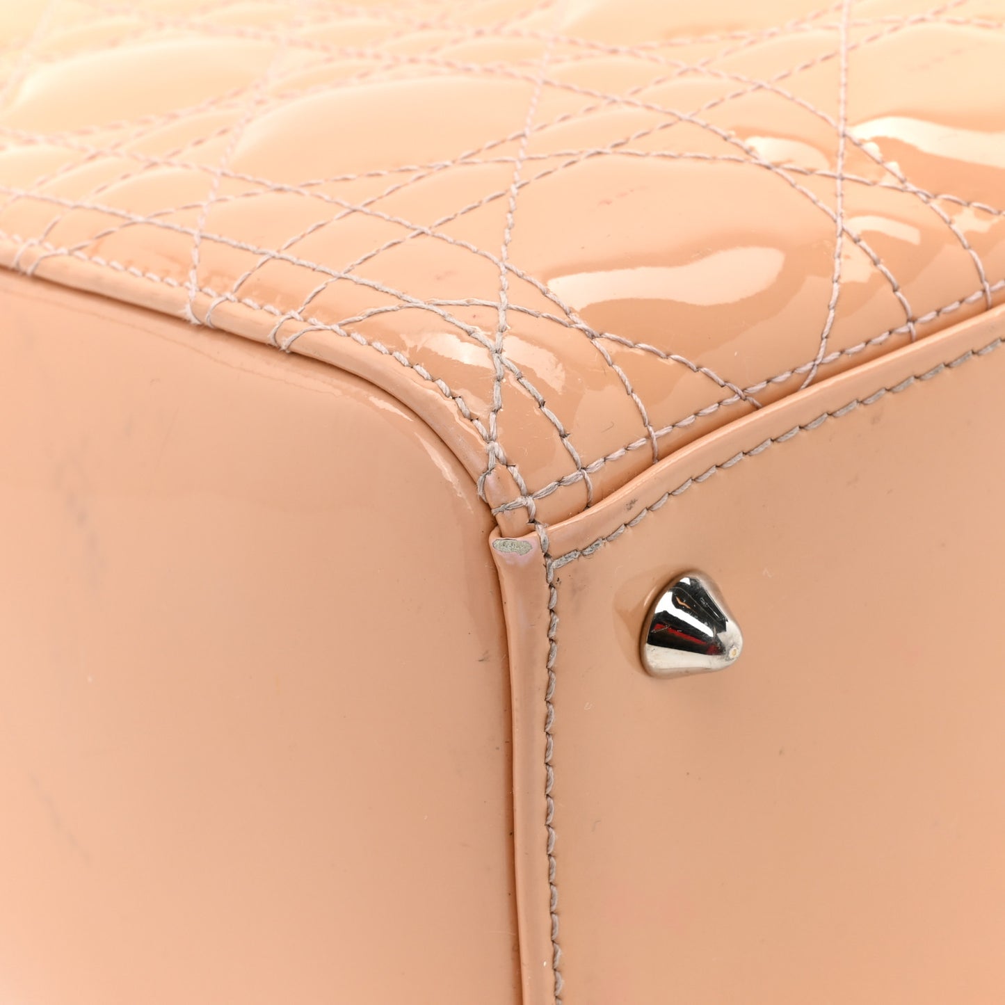 Patent Cannage Medium Lady Dior Rose Clair