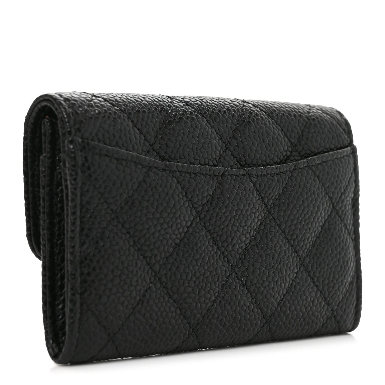Chanel Caviar Quilted Flap Card Holder Wallet Black 3 of 8
