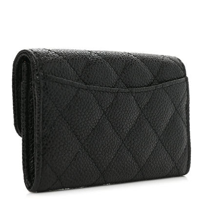 Chanel Caviar Quilted Flap Card Holder Wallet Black 3 of 8