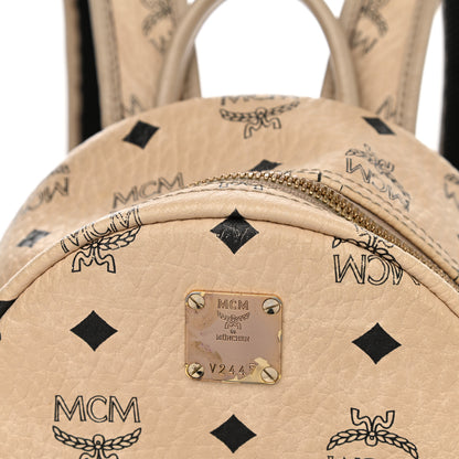 MCM Visetos Side Stud Mini Stark Backpack Beige 14 of 18