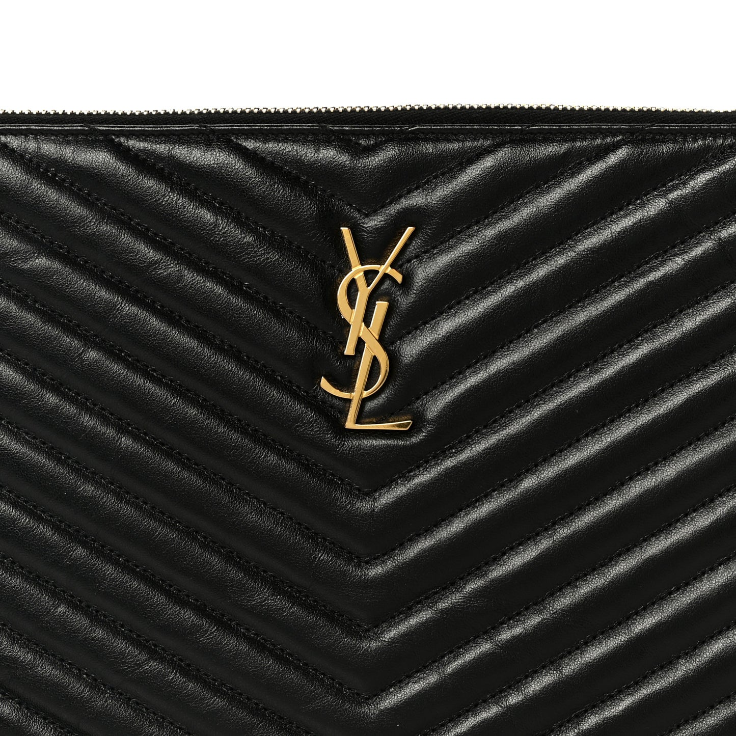 Calfskin Matelasse Monogram Cassandre Tablet Pouch Black