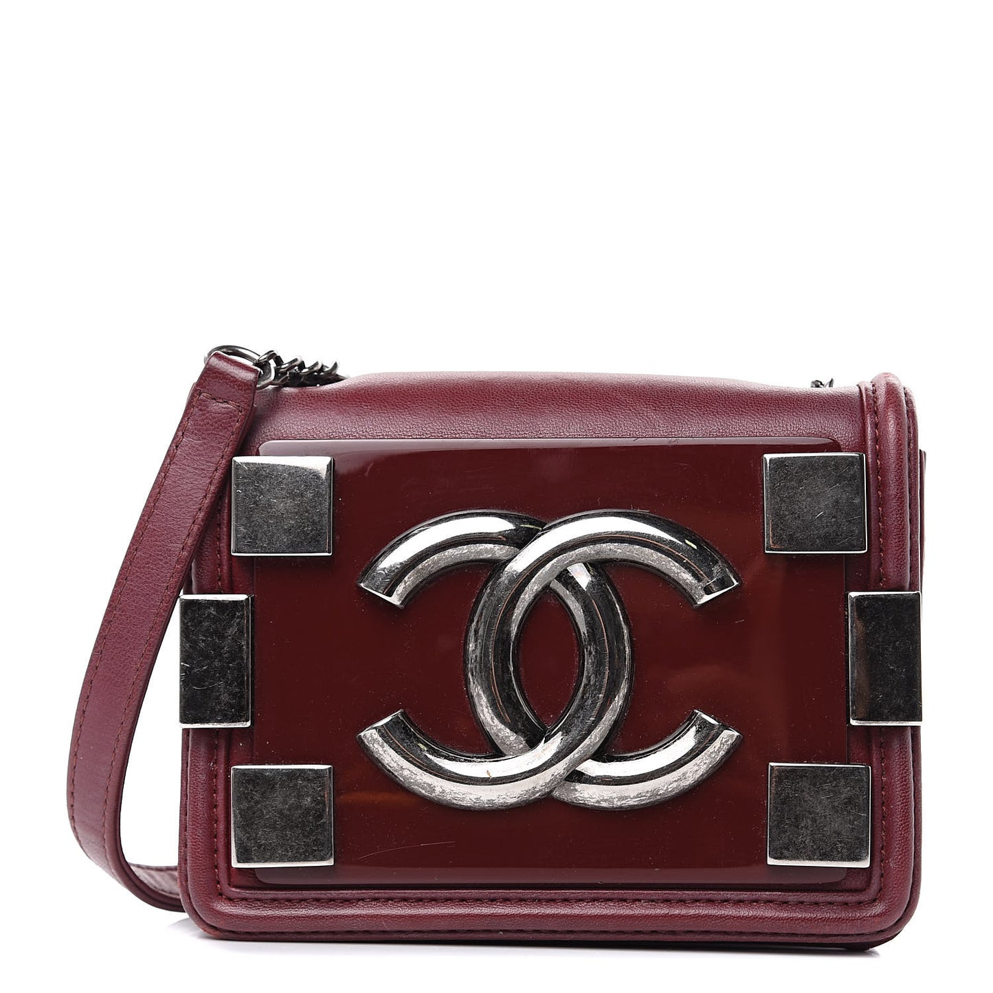 Lambskin Plexiglass Boy Brick Burgundy