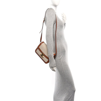 Celine Textile Calfskin Classique Triomphe Bag Natural Tan 2 of 13