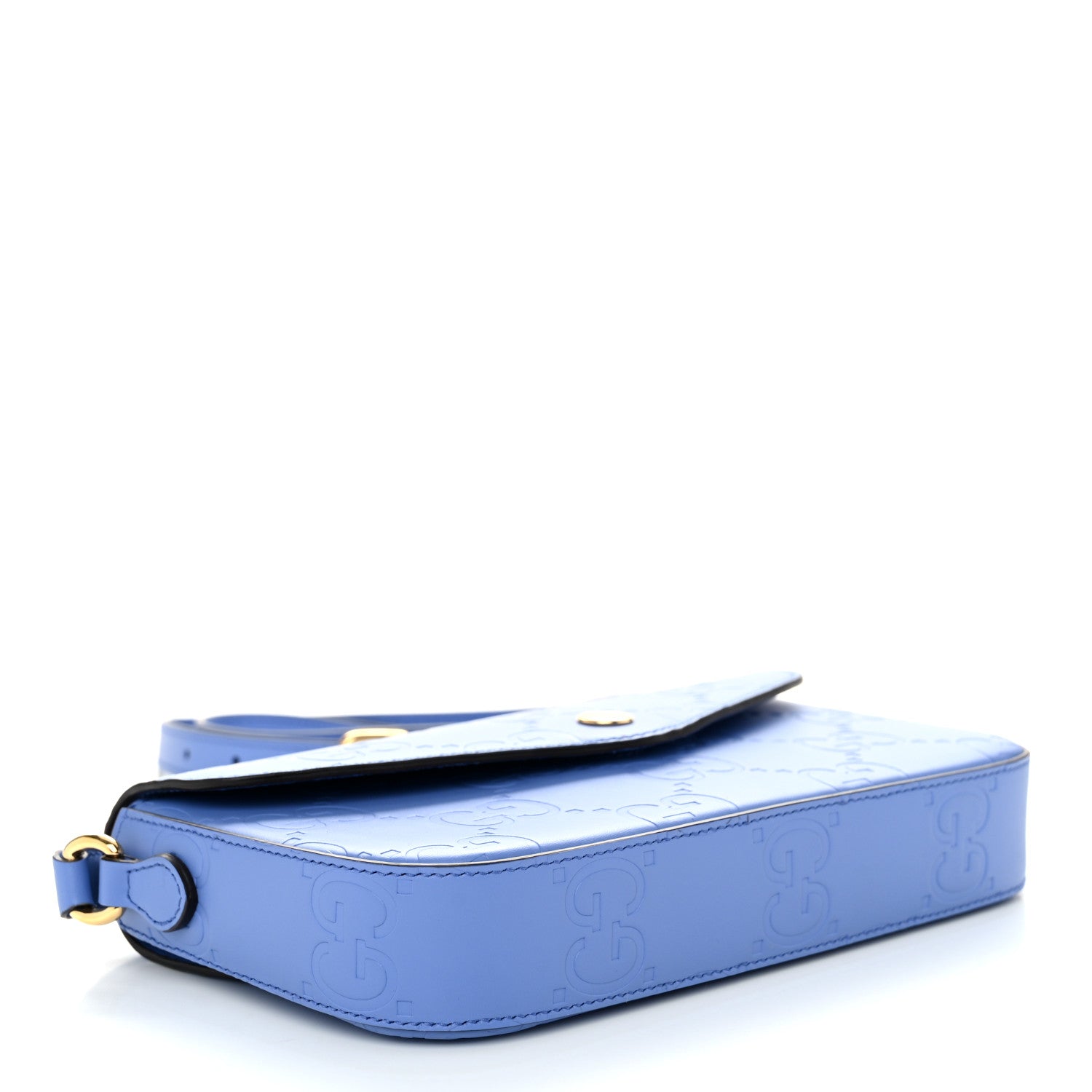 Gucci Calfskin GG Super Mini Shoulder Bag Blue 4 of 10