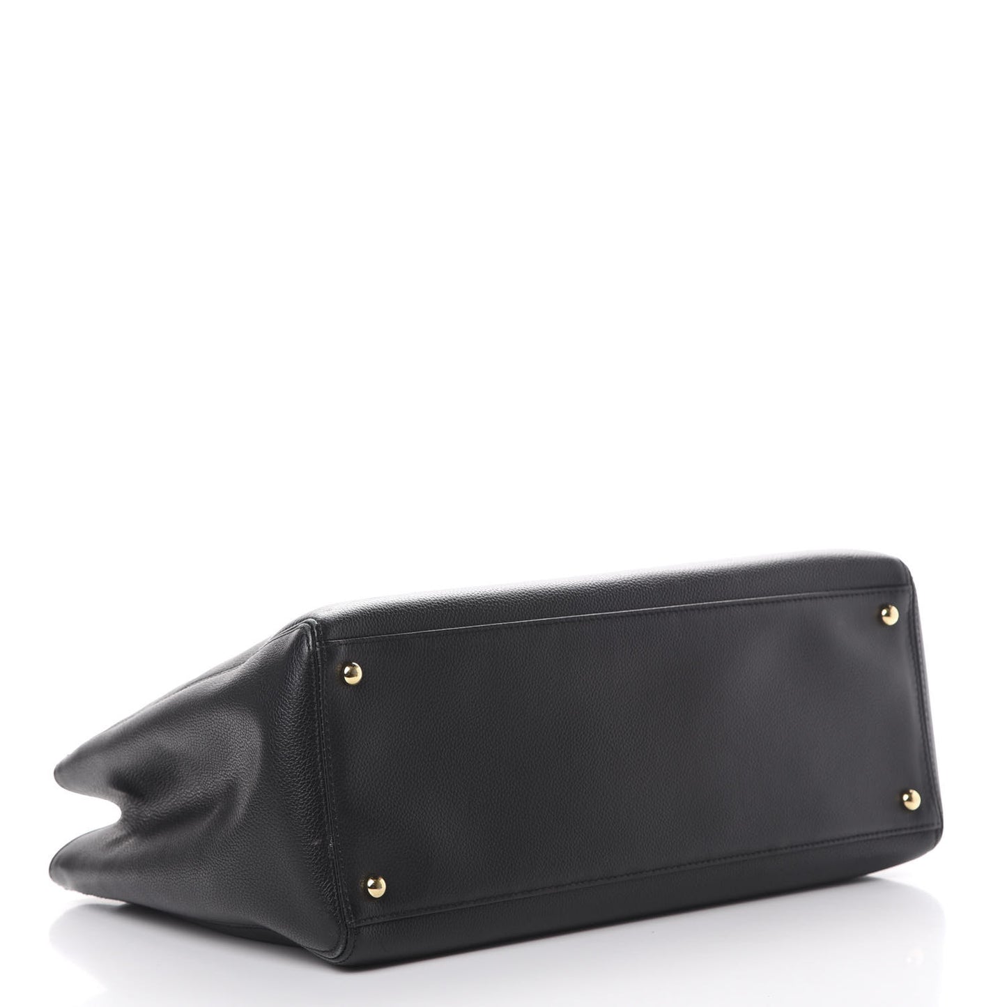 Calfskin Cerf Executive Shopper Tote Black