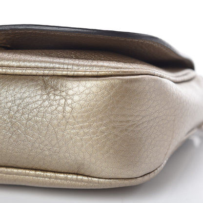 Gucci Metallic Pebbled Calfskin Small Soho Flap Crossbody Golden Beige 10 of 10