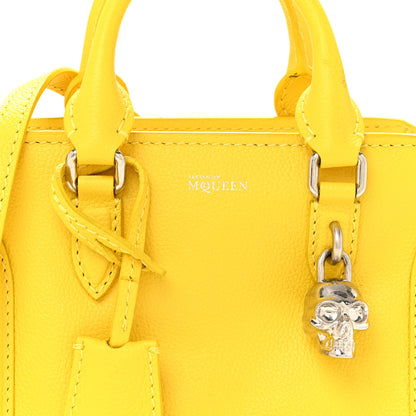 Alexander McQueen Pebbled Calfskin Mini Skull Padlock Zip Around Tote Imperial Yellow 8 of 16