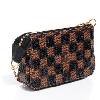Louis Vuitton Damier Paillettes Mini Pochette Accessories Black 3 of 9