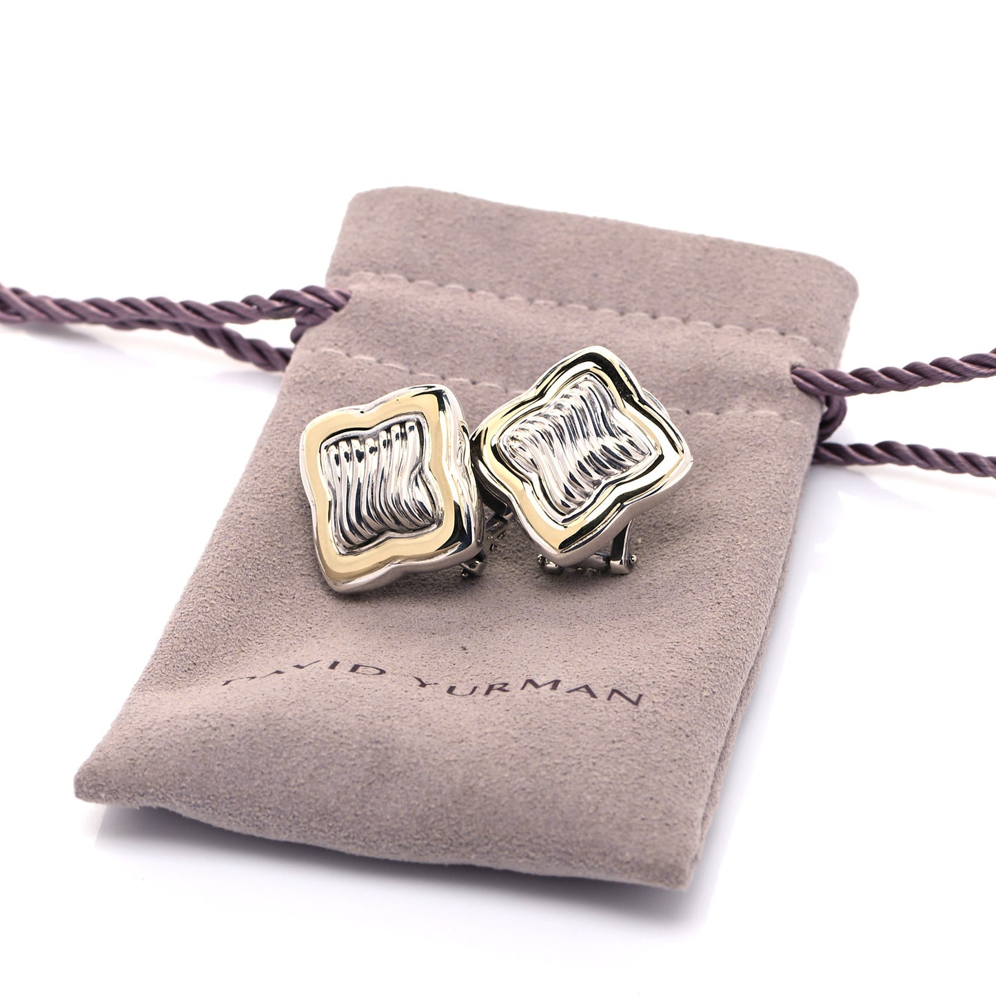 Sterling Silver 18K Yellow Gold Quatrefoil Earrings