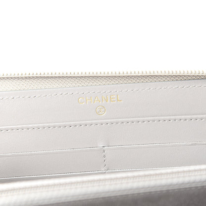 Chanel Caviar Quilted Large Boy Zip Around Wallet Grey 5 of 8