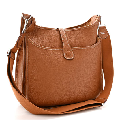 Hermes Taurillon Clemence Evelyne III GM Gold 3 of 12