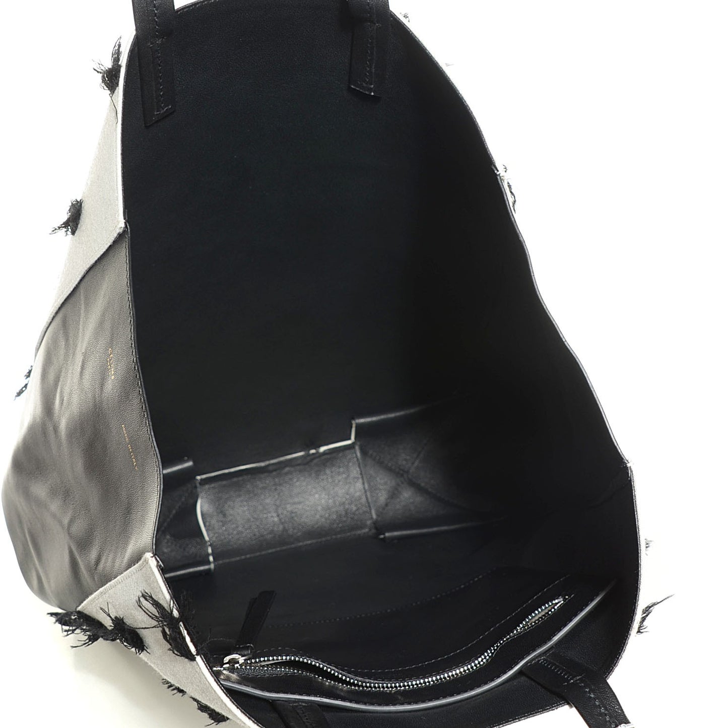 Wool Lambskin Vertical Cabas Black