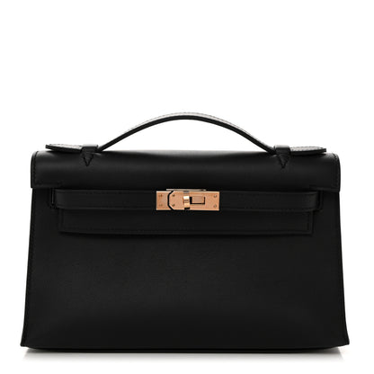 Hermes Swift Kelly Pochette Clutch Black 1 of 9