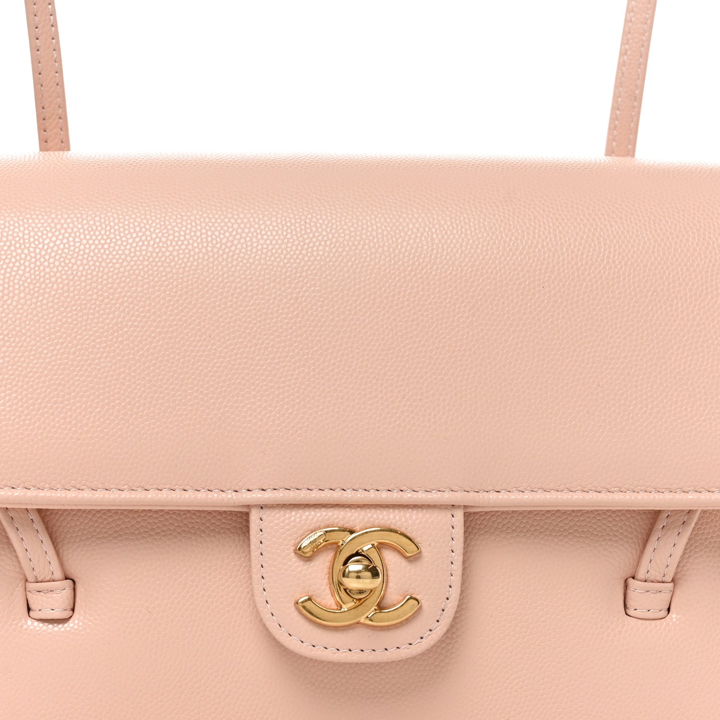 Shiny Caviar Preppy Coco Small Flap Light Pink