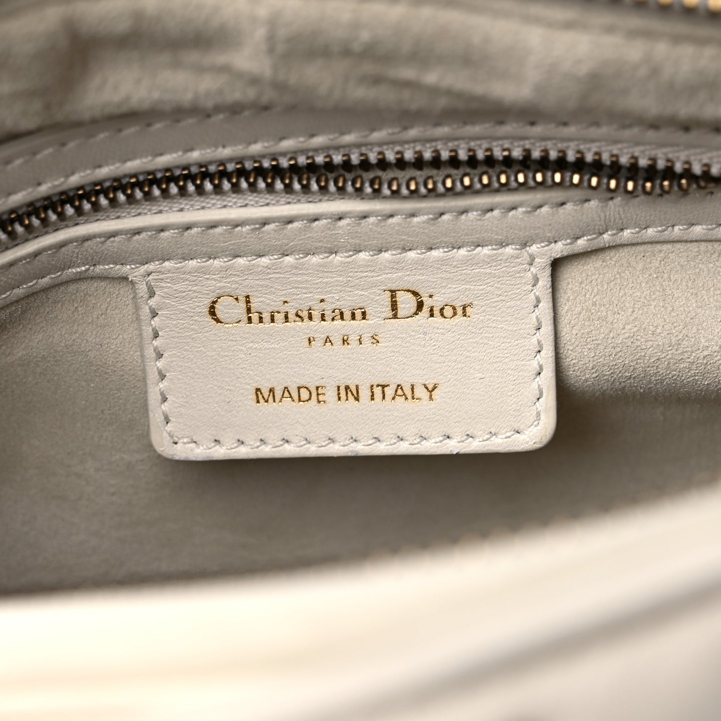 Calfskin Cannage Studded Medium Supple Lady Dior White