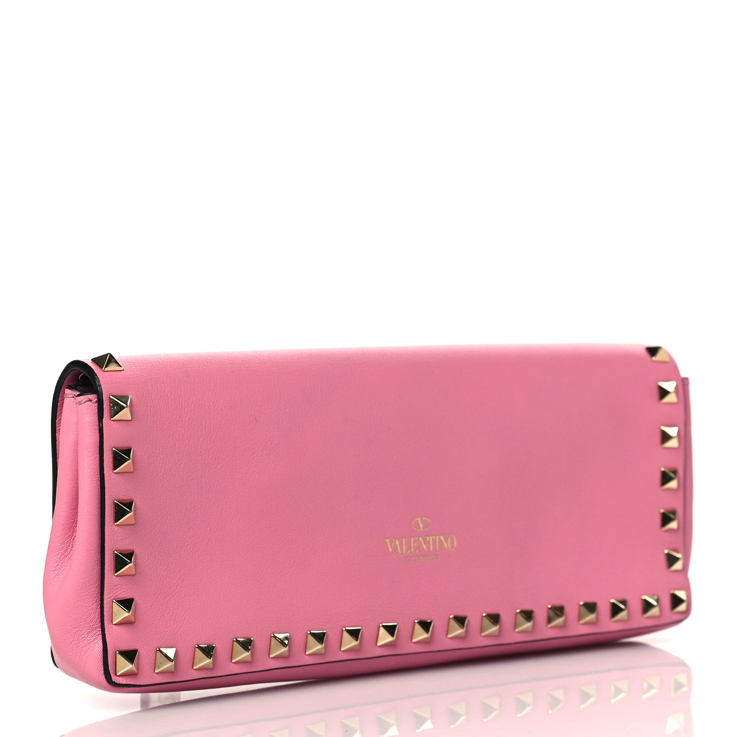 Nappa Rockstud Bangle Clutch Deep Rose