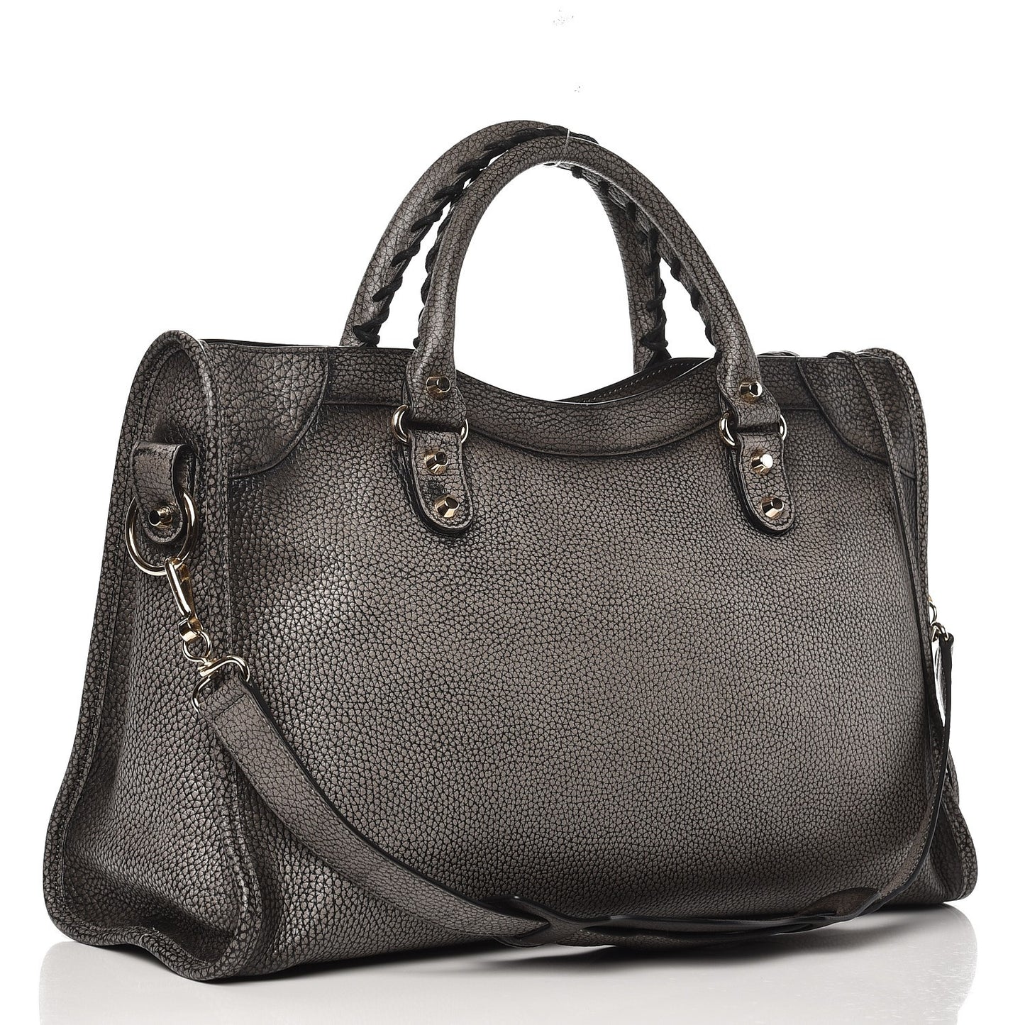 Grained Calfskin Classic Gold Hardware City Ombre Grey Gradient