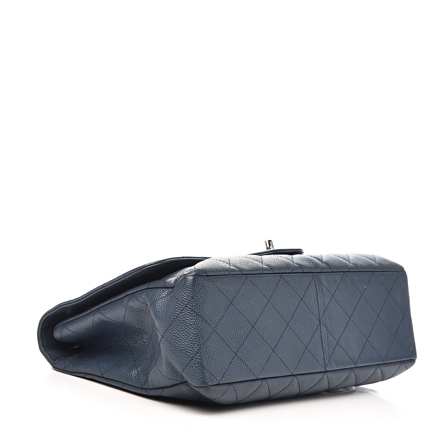 Caviar Quilted Jumbo Single Flap Dark Blue