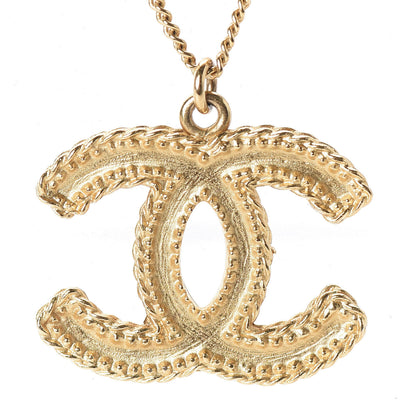 Chanel Metal CC Necklace Matte Gold 5 of 6