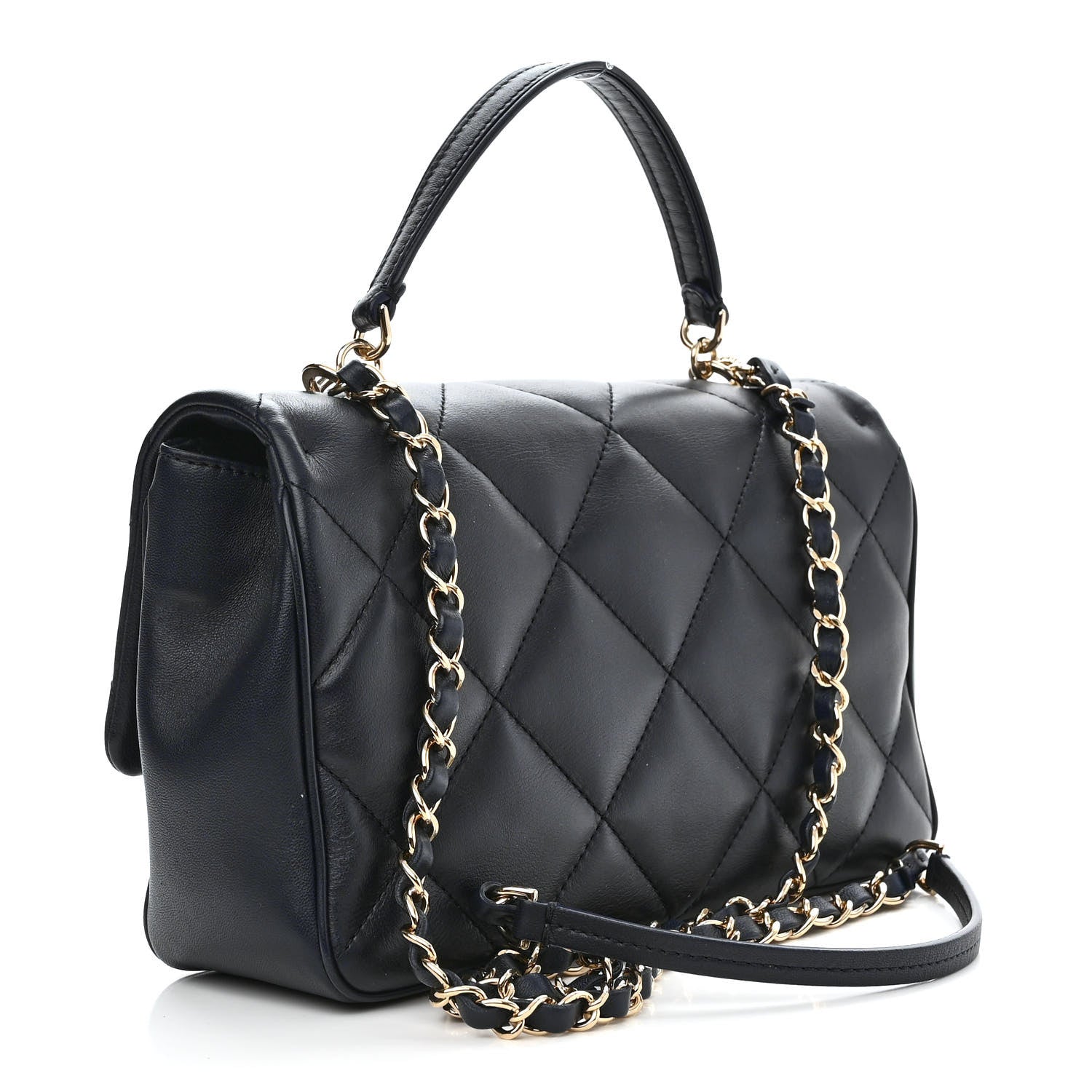 Chanel Lambskin Quilted Easy Carry Flap Navy 3 of 11